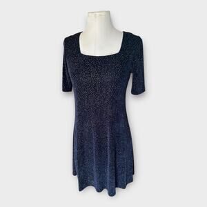 Vintage 90s Sparkly All Over Glitter Mini Dress Knit Ultra Dress sz 10 Swiftie